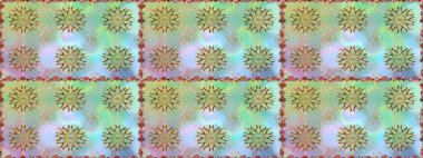 Düz çiçek öğeleri tasarım. Bahar Tema Dikişsiz desen arka plan rengi. Fantezi kumaş deseni. Raster çizimde sorunsuz çiçek desenli.