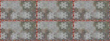 Küçük gri çiçekli oldukça eski bir besin torbası deseni. Tekstil, kumaş, kapaklar, duvar kağıtları, baskı, naylon, yapıştırma, örgü, dekupaj için çiçeksiz arkaplan. Millefleurlar.