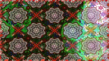 Flat Flower Elements Design. Raster Cute fabric pattern. Colour Spring Theme seamless pattern Background. Seamless vintage.