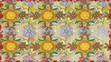 Tatil havası. Nazik romantik baskı. Raster dikişsiz şirin çiçek deseni. Bahar mevsimi.