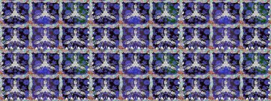 Vadinin çiçekleri mor renklerde. Çiçeksiz desenlerin çizimi.