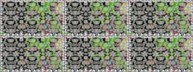 Raster illüstrasyonu. Gri renkli, zarif çiçek buketli suluboya. Renkli Bahar Temalı Kusursuz Arkaplan. Düz Çiçek Elementleri Tasarımı.