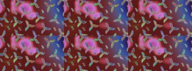 Renkli arka planda güzel kar taneleri. Raster kar taneleri deseni. Raster illüstrasyonu.