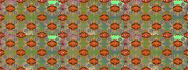 Tekstil, kumaş, ambalaj, hatıra defteri için hoş bir çiçek arkaplanı. Çocuksu tasarım. El çizimi çiçekli, pürüzsüz bir desen. Yeşil arkaplanda.