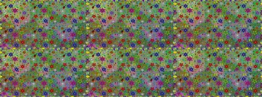 Parmak izi, kumaş, duvar kâğıdı, tekstil için raster dokusu. İşlemeli çiçekli, dikişsiz desen. Renkli grunge, yakut yeşil çiçeklerle soyut arkaplanı zenginleştirir.