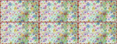 Raster illüstrasyonunda kusursuz çiçek deseni. Tarafsız renklerde çiçekler.