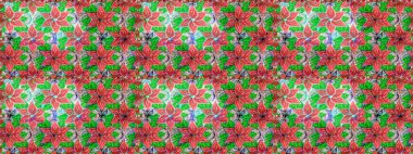 Raster illüstrasyonunda kusursuz çiçek deseni. Pembe renkte çiçekler.