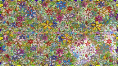 Soyut etnik raster kusursuz desen. Vadinin çiçekleri tarafsız renklerde. Çiçekler..