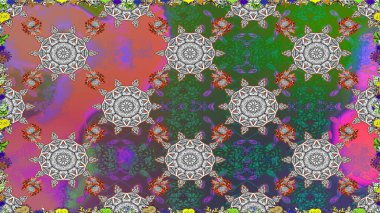 Rasterleştirme Trendy kumaş deseni. Şirin çiçekler. Kesintisiz çizgi deseni.