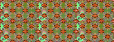 Renkli Bahar Temalı Kusursuz Arkaplan. Düz Çiçek Elementleri Tasarımı. Yeşil renkli çiçekler. Güzel çiçek deseni..