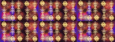 Kar tanesi renkli desen. Raster kar taneleri arka plan. Snowflakes desen. Raster resim. Renk arka plan üzerinde izole soyut kar taneleri ile düz tasarım.