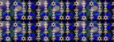 Mavi, gri ve siyah renkte zarif çiçekli suluboya. Düz Çiçek Elementleri Tasarımı. Renkli Bahar Teması eskiz kalıbı. Raster illüstrasyonu.