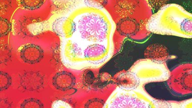 Pembe renkli çiçekler. Raster düz çiçek çizim deseni. Tasarım hediye paketi, tebrik kartları, posterler ve afiş tasarımı.