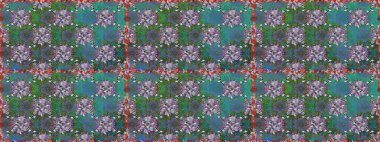 Şirin, zarif çiçekler Raster illüstrasyonu. Tekstil için figür. Davetiye ve kartpostal tasarımı için dekoratif çiçek unsurları. Yapraklı kusursuz desen. Poster veya kapak için arkaplan.