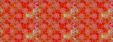 Raster Güzel kumaş deseni. Raster suluboya deseni, narin çiçekler, kırmızı çiçekler, tebrik kartı şablonu..