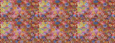 Raster deseni. Küçük çiçekte güzel bir çiçek deseni var. Çiçekli, suluboya desenli kusursuz çiçek deseni.