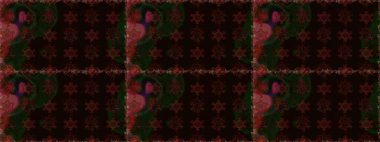 Çok renkli, zarif küçük çiçekler ve siyah renkli komik böcekler, raster desen, illüstrasyon..