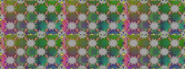 Raster illüstrasyonu. 3 boyutlu çiçekler, pürüzsüz. Yeşil renklerde.