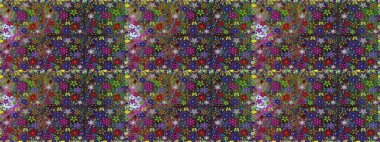 Raster illüstrasyonu. Tropik, dikişsiz çiçek deseni. Yeşil renkte çiçekler.