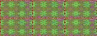 Kusursuz. Şirin çiçek elementleri. Yeşil renkli çiçekler. Raster illüstrasyonu.