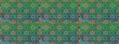 Raster deseni. Bahar çiçekleri dallı desen, yeşil renkler çiçekli siluet.