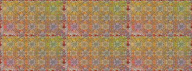 Etnik Mandala havlusu. Raster Henna tarzı. Sınır Kızılderili çiçekli paisley patten. Tebrik kartı geçmişi, boyama kitabı, arkaplan ve tekstil için kullanılabilir. Kusursuz süs izi..