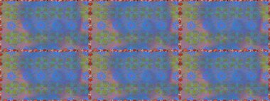 Düz Çiçek Elementleri Tasarımı. Sevimli çiçek raster deseni. Renkli Yaz Temalı Kusursuz Arkaplan. Mavi renkte çiçekler.