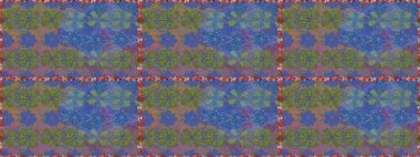 Küçük çiçekte hoş bir çiçek deseni var. Mavi renkler ve parlak çiçekler üzerinde soyut, pürüzsüz desen. Çiçek elementli zarif raster dokusu..