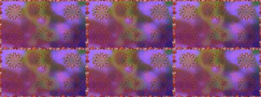 Mor renkli çiçeklerle kusursuz çiçek deseni. Suluboya tarzında mor renkte çiçekler.