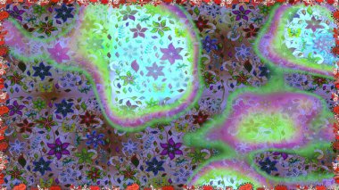 Tarafsız renklerde çiçekler. Raster illüstrasyonu. Çiçek süsü ile kusursuz desen.