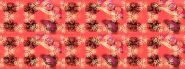 Meteoroloji buz koleksiyonu. Kar tanesi raster arka planı. Xmas Frost kar taneleri izole edilmiş siluet sembolü. Raster illüstrasyonu. Kış pembesi, turuncu ve kırmızı Noel Karda düz kristal element