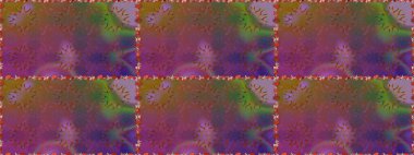 Renkli Yaz Temalı Kusursuz Arkaplan. Raster illüstrasyonunda kusursuz çiçek deseni. Düz Çiçek Elementleri Tasarımı. Kahverengi renkte çiçekler.