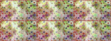 Düz Çiçek Elementleri Tasarımı. Renkli Bahar Temalı Kusursuz Arkaplan. Raster illüstrasyonunda kusursuz çiçek deseni. Tarafsız renklerde çiçekler.
