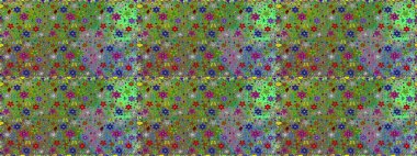 Raster illüstrasyonunda kusursuz çiçek deseni. Yeşil renkte çiçekler.