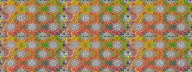 Gri renklere karalamalar çizen kusursuz çiçek deseni. Raster illüstrasyonu.