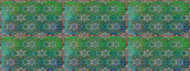 Yeşil renkte güzel bir tekstil. Çiçeklerle suluboya desenli çiçek deseni. Raster illüstrasyonu.