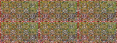 Moda baskıları için zarif bir şablon. Küçük renkli çiçekler. Motley illüstrasyonu. Küçük çiçekte güzel bir desen. Kahverengi çiçekli bahar çiçekleri.