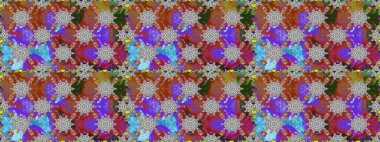 Güzel kumaş deseni. Küçük çiçekteki sevimli çiçek deseni. Raster illüstrasyonu. Güzel karalama çiçekleri olan kusursuz çiçek deseni..