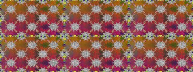 Düz Çiçek Elementleri Tasarımı. Renkli Yaz Temalı Kusursuz Arkaplan. Kahverengi renkli çiçekler. Çiçekli pürüzsüz retro desen.