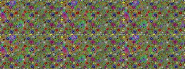 Küçük yeşil çiçeklerle oldukça eski bir besin torbası deseni. Tekstil, kumaş, kapaklar, duvar kağıtları, baskı, naylon, yapıştırma, örgü, dekupaj için çiçeksiz arkaplan.