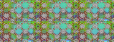 Yeşil kıvırcık çiçekler yeşil renkte şekillenir. Klasik çiçek tasarımı elementleri. Raster illüstrasyonu.