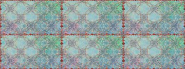 Renkli Yaz Temalı Kusursuz Arkaplan. Mavi renkli çiçekler. Düz Çiçek Elementleri Tasarımı. Raster illüstrasyonunda trendsiz çiçek deseni.