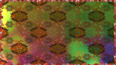 Kusursuz dekoratif arka plan, çiçek mandala. Kahverengi renklerde. Çiçek. Raster illüstrasyonu.