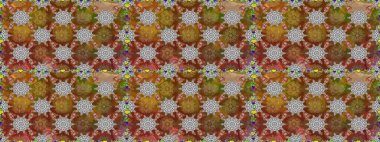 Çiçeksiz desenli arka plan. Kahverengi renkli çiçekler. Tişört baskısı için çiçek boyama rasteriName.