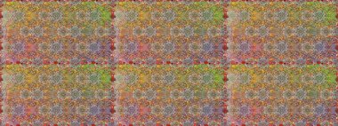 El çizimi çiçekli, soyut, pürüzsüz desen. Raster illüstrasyonu. Kahverengi renkte çiçekler.