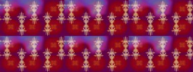 Raster illüstrasyonu. Güzel bir kış süsü. Kar taneleri koleksiyonu. Kırmızı, mor ve mor kar tanelerinden izole edilmiş..