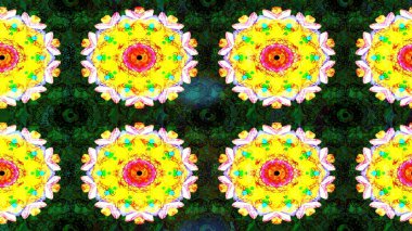 Suluboya çiçekli çiçek deseni. Sarı renkli güzel bir tekstil. Raster illüstrasyonu.