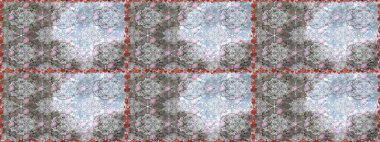 Çocuksu tasarım. Gri arka planda. Tekstil, kumaş, ambalaj, hatıra defteri için hoş bir çiçek arkaplanı. Elle çizilmiş karalama çiçekleri ile pürüzsüz desen.