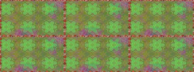 Yeşil renkli çiçekler. Raster illüstrasyonunda kusursuz çiçek deseni.