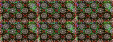 Raster deseni. Bahar çiçekleri dallı desen, gri renkler çiçekli siluet.